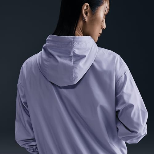 Nike Sportswear Classic Wovens Women's Loose UV Protection Hooded Jacket (FV6298-533, Lilac Ice/White)2