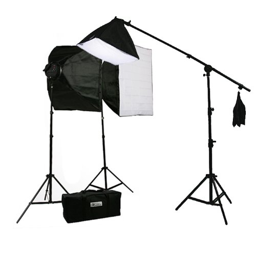 Ephoto 3800 Watt Digital Video Continuous Light 3 Softbox Boom Stand Hair Lighting Kit And Case By Ephotoinc H9060Sb4 #TOP30