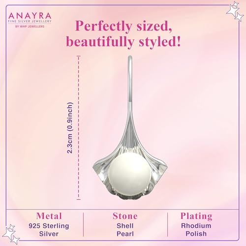 Image of 925 Sterling Silver Pearl Earrings for Women | Freshwater Pearl Stud Earrings | Hypoallergenic Rhodium Plated Anti-Tarnish Lightweight Daily Wear Jewellery | Gift for Wife, Girlfriend, Mother, Sister | Birthday, Anniversary, Rakhi
