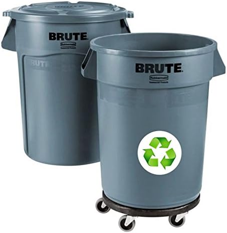 Recycle Sticker Trash Decal for a Recycling Trash Can 5" Round (1, White) image 4