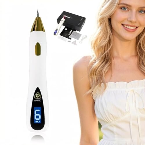 6-in-1 Plasma Skin Care Pen 10 Adjustable Intensity Levels with LCD Display Portable At-Home Facial Beauty Tool for Daily Skin Refining & Personal Care