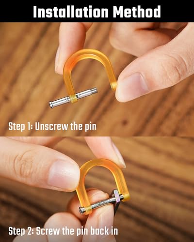 Image of KeyUnity KA17 Titanium D Ring Key Shackle, U Shape Key Ring Horseshoe Clasp for Car Fob, DIY Leather Key Organizer Keychain