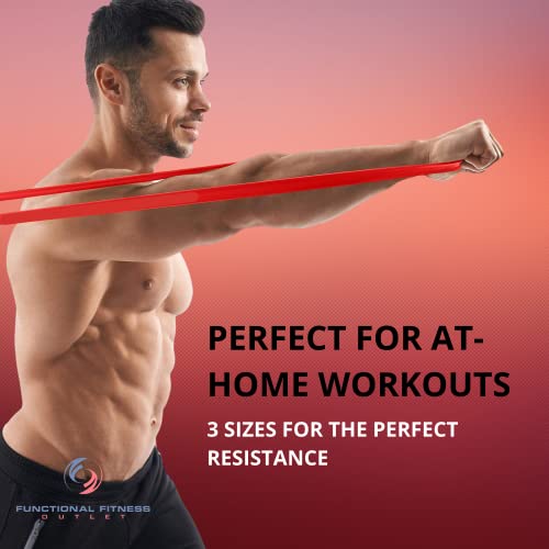 Rubberbanditz- Pull Up Assistance Bands Set Of 3 Functional Fitness -Resistance Bands Set For Men & Women, Exercise Bands Workout Bands Body Stretching, Powerlifting | Tension 5-100 Lbs #TOP3