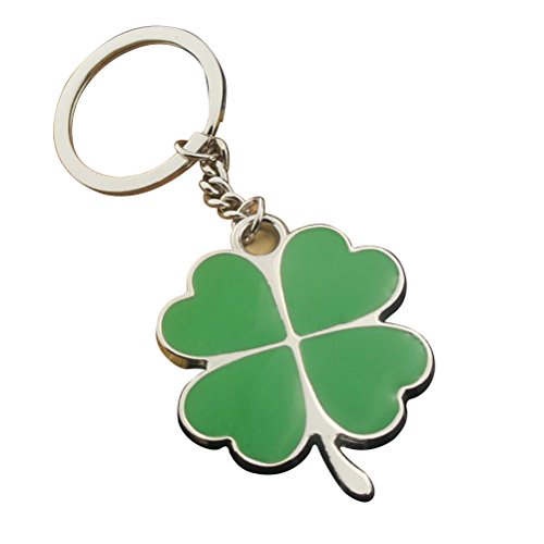 Amosovou Fun čtyřlístek přívěsek na klíče Kov kroužky na klíče Keychain Shamrock Auto Kabelka přívěsek na tašku dekorace kreativní dárek