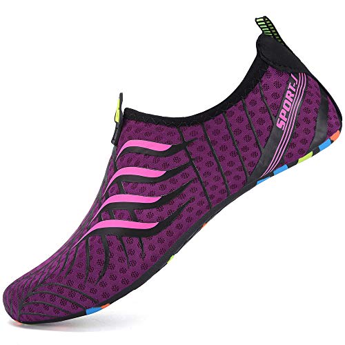 [F-WIN] アクアシューズ ウォーターシューズ メンズレディースマリンシューズアウトドア 速乾 通気 水遊び 水陸両用 ビーチシューズ スイミング用 ヨガ シュノーケリング 軽量 男女兼用シューズ