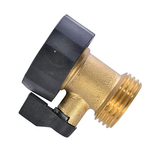Sanpaint 2 Pack 3/4" Heavy Duty Brass Shut Off Valve Garden Hose Connector,1-Way Restricted-Flow Water Shut-Off #TOP1