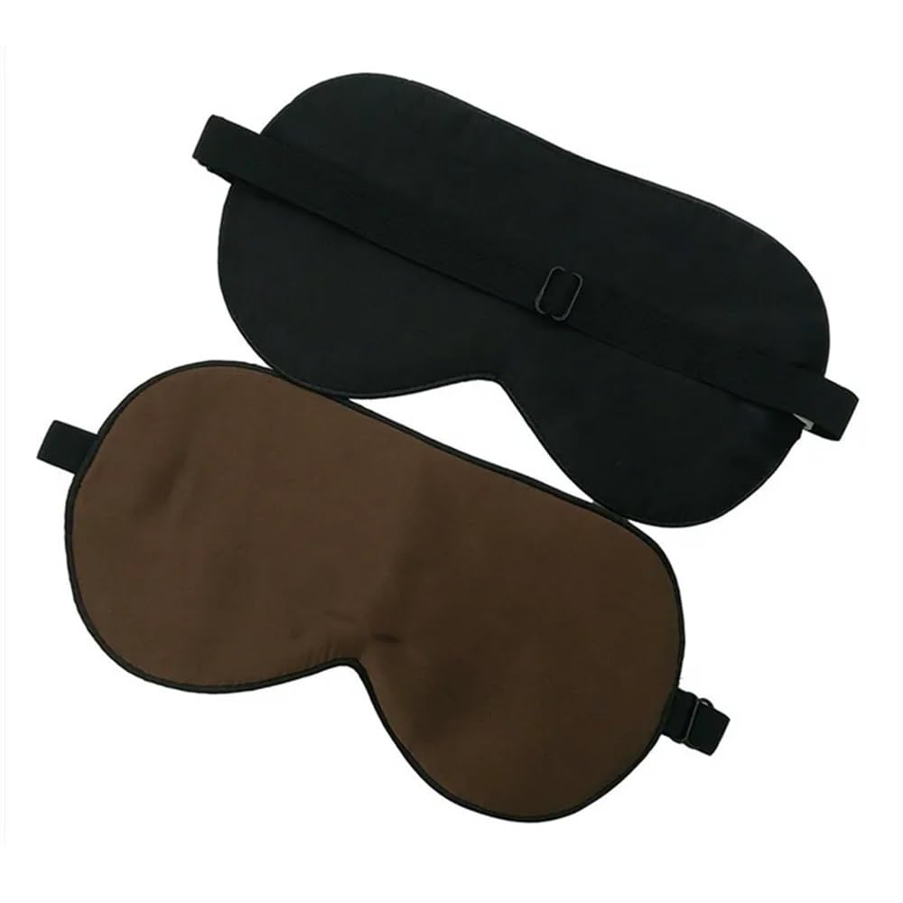 Mascherina per occhi in seta di gelso, per adulti, morbida, liscia, per dormire, fascia elastica per dormire (caffè, 4 pezzi)
