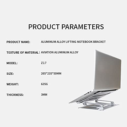 Tomshin Suporte ergonômico para laptop Z17 para mesa ajustável dobrável para notebook Riser Suporte