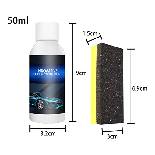 Car Headlight Restoration Kit, Headlight Restorer Cleaner, Remover, Headlamp Polish Cleaner, Headlight Polish Liquid, 50ml, for Cars Bikes Motorcycles Oxidised & Yellowed Headlights Joliy - Image 7