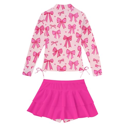 Image of Vogseek 3-12T Girls Swimsuit Long Sleeve Rashguard Bathing Suits Swim Set