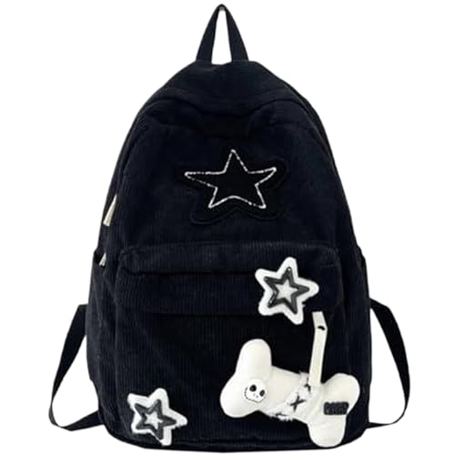 Sac à dos en velours côtelé étoile avec sangle réglable pour l'université