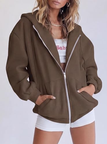 Image of PRETTYGARDEN Women's 2026 Spring Zip Up Y2K Hoodies Casual Long Sleeve Sweatshirts Fall Winter Track Jackets with Pockets