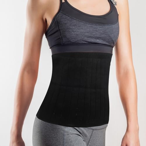 Faja lumbar térmica doble capa negra para abdomen miniatura 7