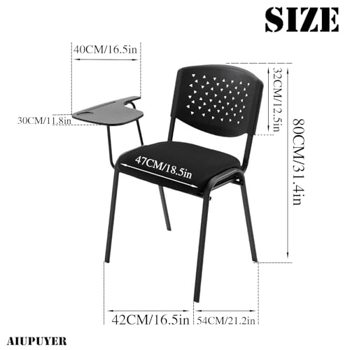 Chaise de salle de conférence empilable avec accoudoirs réglables pour bureau - 4