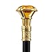 Orange Diamond Type Golden Walking Cane Fashion Decorative Walking Stick Gentleman Elegant Cosplay Cane Knob Crosier 93cm