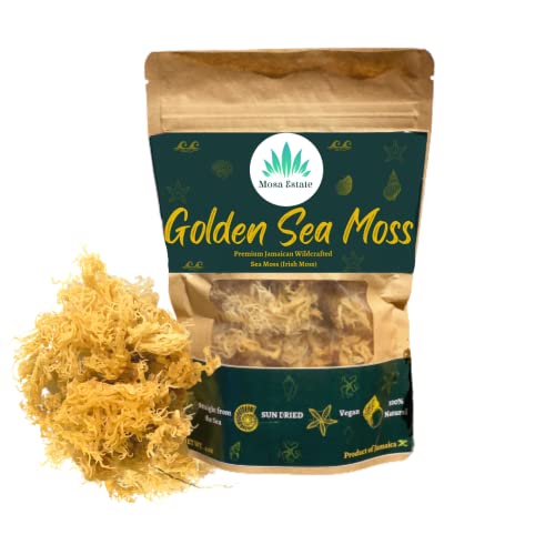 Organic Irish Sea Moss by Mosa Estate | Jamaican Premium Wildcrafted Superfood | Makes 80 oz of gel | 100% Natural, Sun Dried, Raw, Organic|
