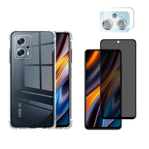 Kit Capa, Película Privacidade e Lente P/Xiaomi Poco X4 GT