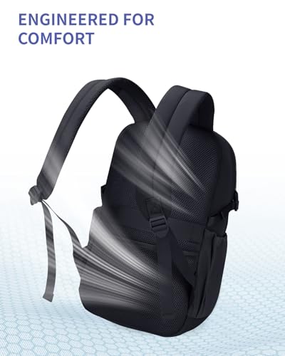 Image of ECOHUB Large Travel Backpack 17.3 inch Suspended Laptop Backpack Fashion Water-Resistant 28L Lightweight Backpack for Causal Work Black