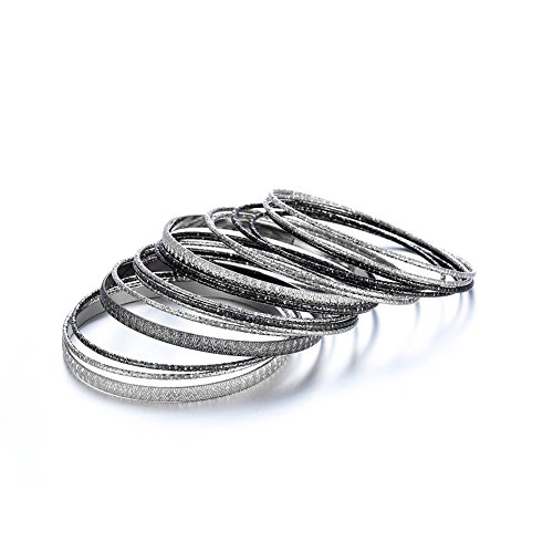 Ensoul Multiple Textured Metal Bracelets & Bangles Set for Women 18Pcs/Set4