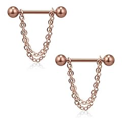 2PCS - Rose Gold w Balls