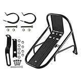 【Contenu de l'emballage】 : L'emballage comprend 1 porte-bagages avant pour vélo, équipé de vis, de colliers de serrage et d'outils de montage.