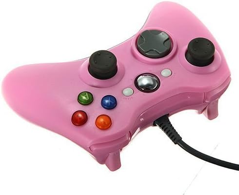 Gaming Accessories Wired Controller Compatible for Microsoft Xbox 360 Console Pc Computer Video Game (Pink)