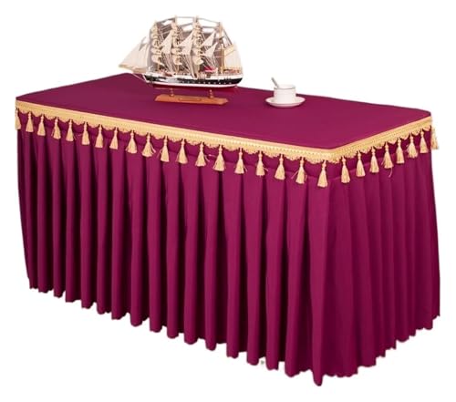 Party table skirt,Table Skirts Rectangle Table Baby Showers Party Wedding Banquet Table Skirt Tablecloth Decorate Solid Color Ta