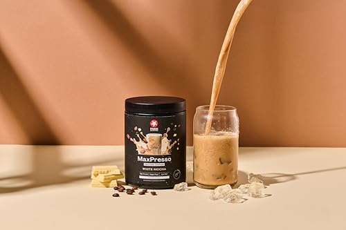 MaxiNutrition MaxPresso White Chocolate Mocha 300g, Protein Kaffee, Whey Coffee Pulver, 21g Eiweiß pro Portion, Zuckerfrei & fettarm, Warm & kalt genießbar