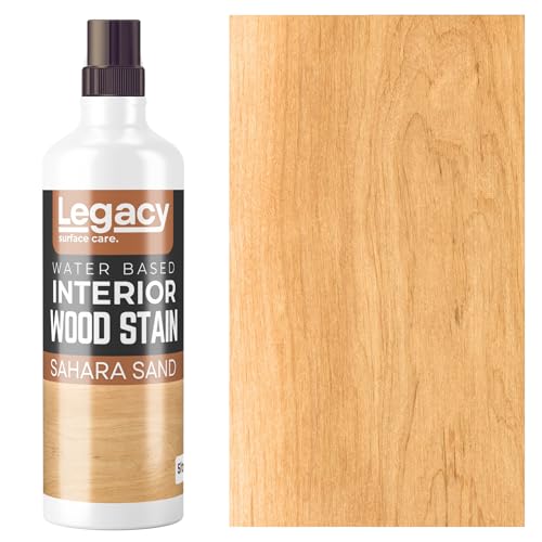 Legacy Surface Care Water Based Wood Stain (Gold Oak) – Fast Drying, Non-Toxic, Easy to Apply Wood Paint & Varnish for Indoor & Outdoor Furniture, Floors & Decking (Sahara Sand, 1ltr)