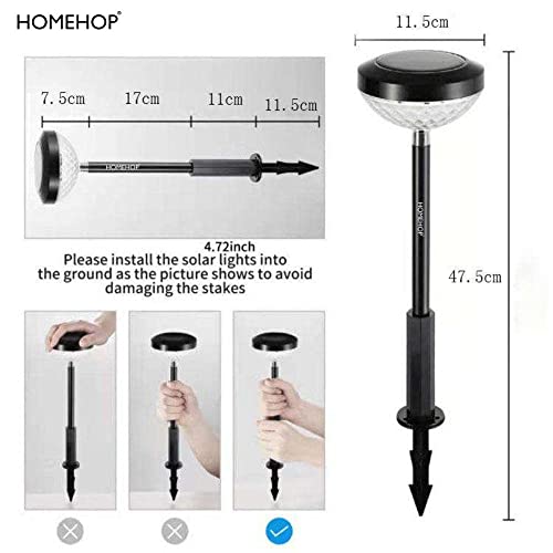 Homehop Solar Garden Lights Waterproof Landscape Automatic Bollard Lawn Pathway Flickering LED Lamp for Home Outdoor (Multi-Color, ABS, Combo Pack of 2)