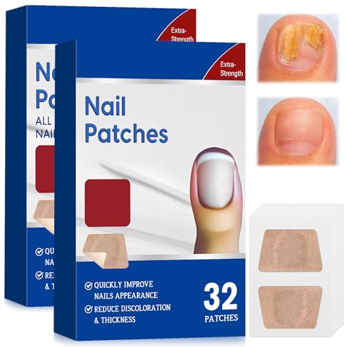 64 Stück Nagelpilz Pflaster, Nagelpflaster, Nagelpflaster Reparaturpflaster, Zehennagel Korrektur Patches, Fußnägel Patch, für Beschädigte Nägel und Erscheinungsbild Verfärbter Nägel (D)