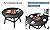 AMERLIFE 5 Piece HDPE Outdoor Dining Tables and Chairs, All-Weather Patio Outdoor Furniture with Umbrella Hole, Round Table for Garden, Backyard, Seaside, Black