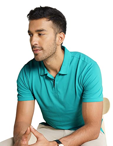 Image of DAMENSCH Constant Men's All-Degree Thermoregulating Pique Contrast Neck Polo T-Shirt