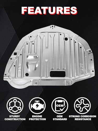 Image of Upgraded Aluminum Engine Splash Shield for 2017-2022 CRV 74112TLAA01 | Heavy Duty Metal Skid Plate Under Cover, Anti-Sagging Oil Pan Protection Undertray, with Hardware Replaces# 74112-TLA-A01