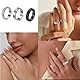 LOCCY 6 Stück Edelstahl Spinner Ringe für Damen Herren Mond und Sterne Drehbarer Edelstahl Ring Spinner Ring Set Silber/Black Edelstahl Vintage Ringe Freundschaftsringe für Frauen Männer (62)