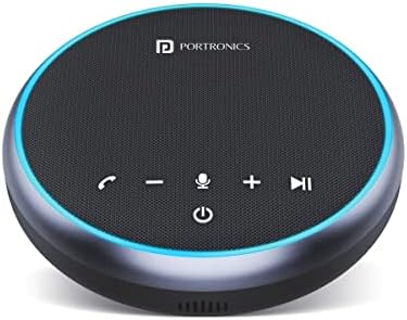 Portronics Talk One Noise Cancellation Conference Speaker with 5M Microphone Coverage, 360° Voice Coverage for Zoom, Skype, Meet, Webinar, Conference Calls(Black)