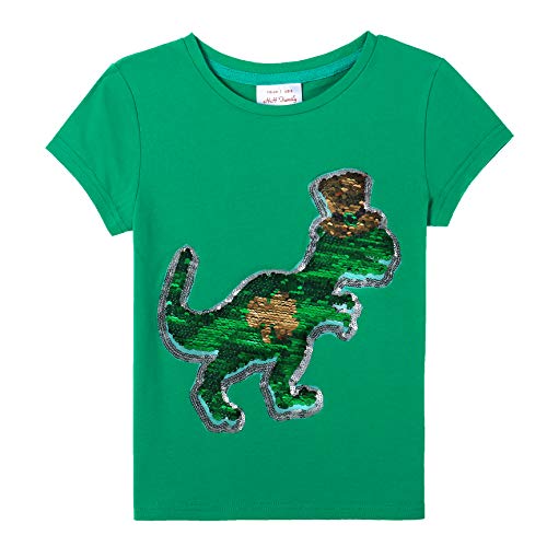 Image of St. Patrick's Day Shirt for Kids Flip Sequin Girls and Boys Green T-Shirt Clothing 4-12 Years