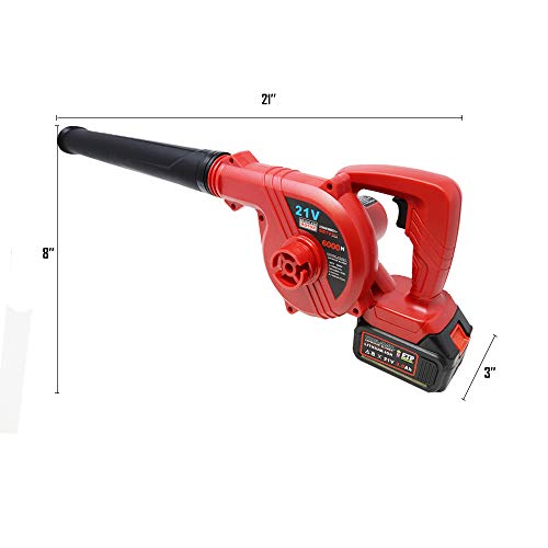 Toolman Lithium-ion 2 Batteries Cordless 2-in-1 Blower Vacuum for Blowing Leaves, vacuuming dusts ZTP2509 - Thumbnail 6