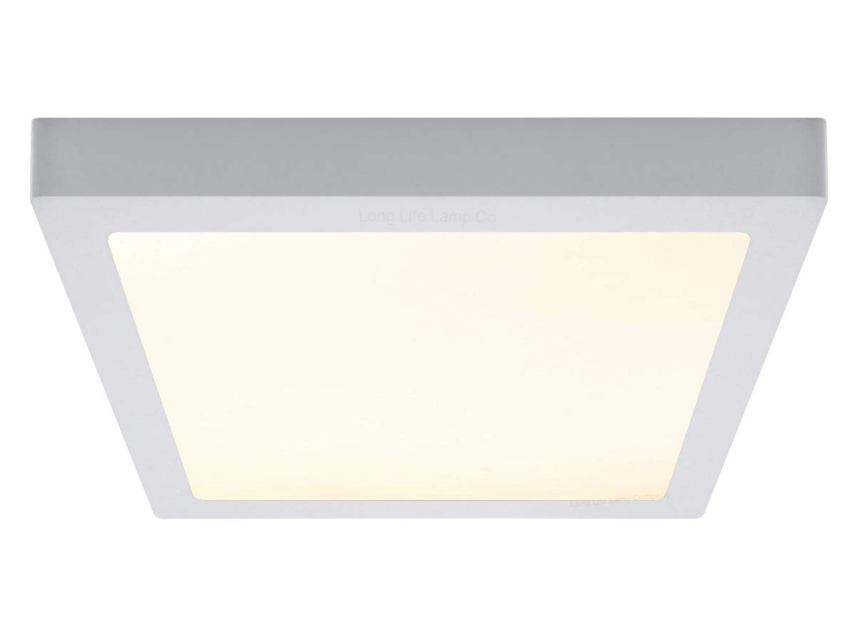 Long Life Lamp Company 24W Square LED Ceiling Light Flush Mount Panel Soft Warm White 3500k Driver Included