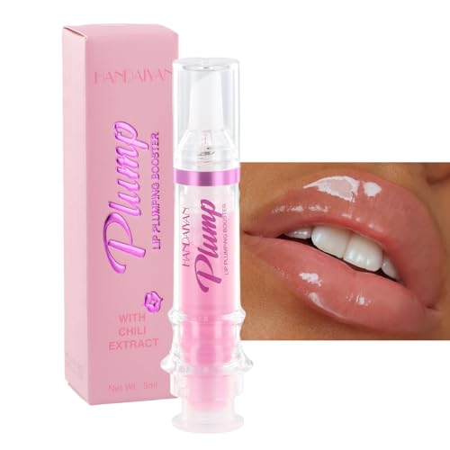 Shengxi Plumping Lip Oil, Clear Instant Plumper Lip Gloss, Hidratante Aceite de Labios Lip Plumping Booster, Brillo De Labios De Larga Duración Brillo Nutritivo Labios Bálsamo Lip Plumper para Mujeres