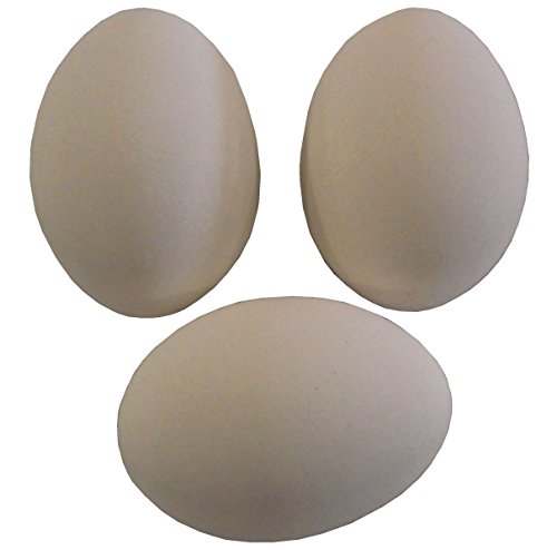 3 PK WHITE CERAMIC DUMMY CHICKEN NESTING NEST FAKE TRAINING EGG HATCHING CRAFT