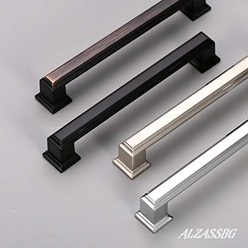 Alzassbg 15 Pack Brushed Satin Nickel Cabinet Pulls, 5 Inch(128mm) Hole Centers Cabinet Handles Kitchen Hardware for Cabinets and Drawer AL3071SN
