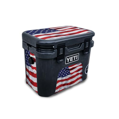 Skin Compatible with Yeti Roadie 15 Hard Cooler - American Flag - Premium 3M Vinyl Protective Wrap Decal Cover - Easy to Apply | Crafted in The USA by MightySkins