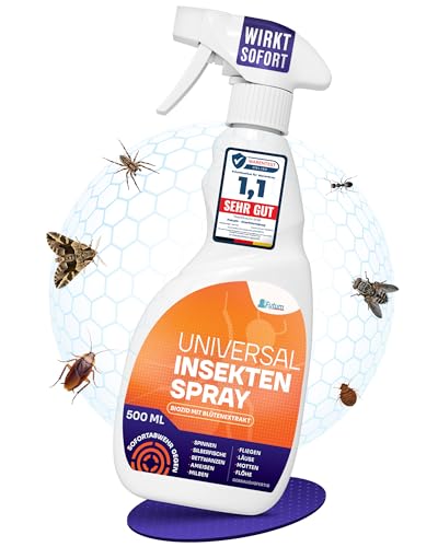 Universal Insektenspray 500ml – Insektenspray Wohnung gegen kriechende & fliegende Insekten – Ungezieferspray mit PT19 Wirkstoff – Effektiver Insektenvernichter Spray & Anti Insekten FUTUM