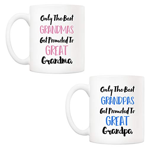 5aupmothersdayandfathersdayforgrandparentsonlythebestgrandpasgrandmasgetpromotedtogreatgrandpagrandmacoffeemugssetgiftsfromgrandsongranddaughtergrandkids11oz Urban Country Home Decor 5aup mothers day and fathers day for grandparents only the best grandpasgrandmas get promoted to great grandpagrandma coffee mugs set gifts from grandson granddaughter grandkids 11 oz urban country home decor