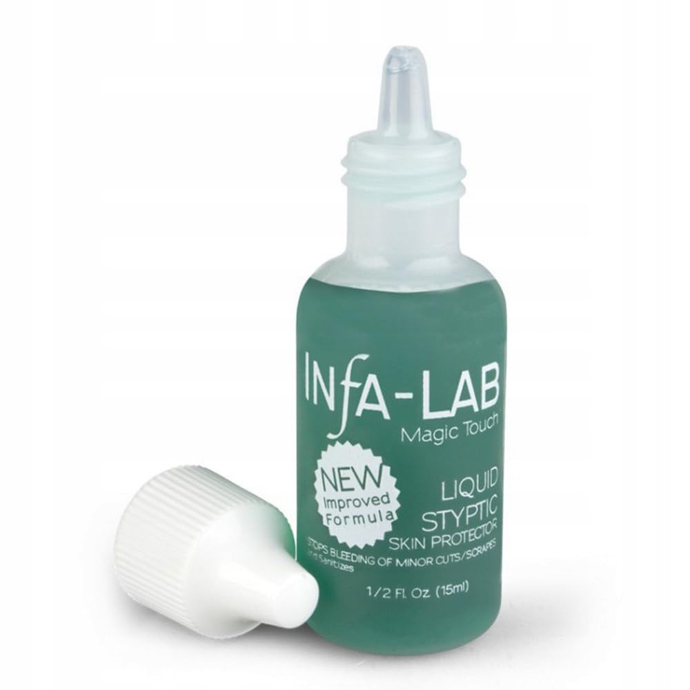 Liquido per fermare il sanguinamento cuticola Agente emostatico per cuticole, cura dell'aloe vera, manicure, Infa Lab, 15 ml.