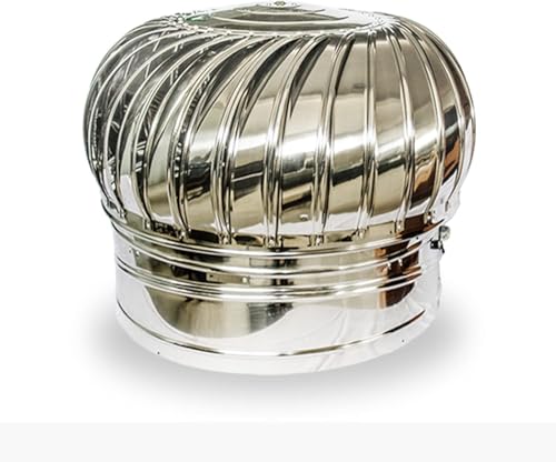 La Chimenea giratoria con Ventilador de turbina, orientada en Sentido Contrario al Viento, Mejora el Flujo de Aire y Evita la Entrada de Lluvia.