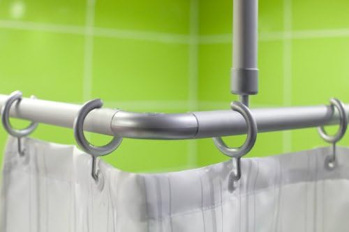 beytug New Elegant Semi-Open Shower Curtain Hooks - Set of 14 (Satin (Brushed Chrome))
