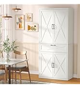 VOWNER Freestanding Kitchen Pantry, 71’’ Tall Storage Cabinet with Drawer and Adjustable Shelves,...