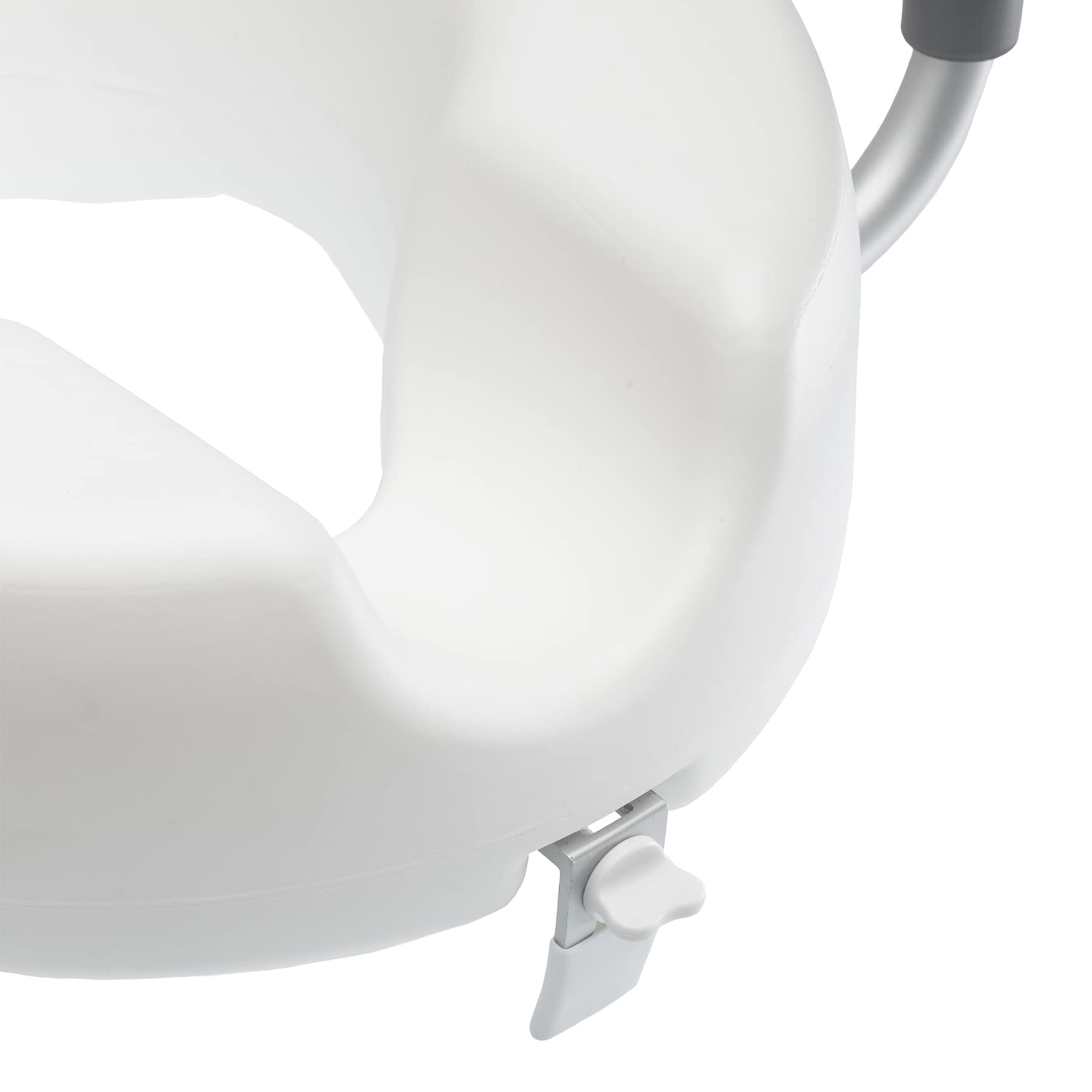 SPES - Rialzo WC per Anziani e Disabili con Braccioli - Rialzo WC Anatomico con Sistema di Fissaggio Regolabile, Rialzo Bagno Disabili e Anziani - Bianco.